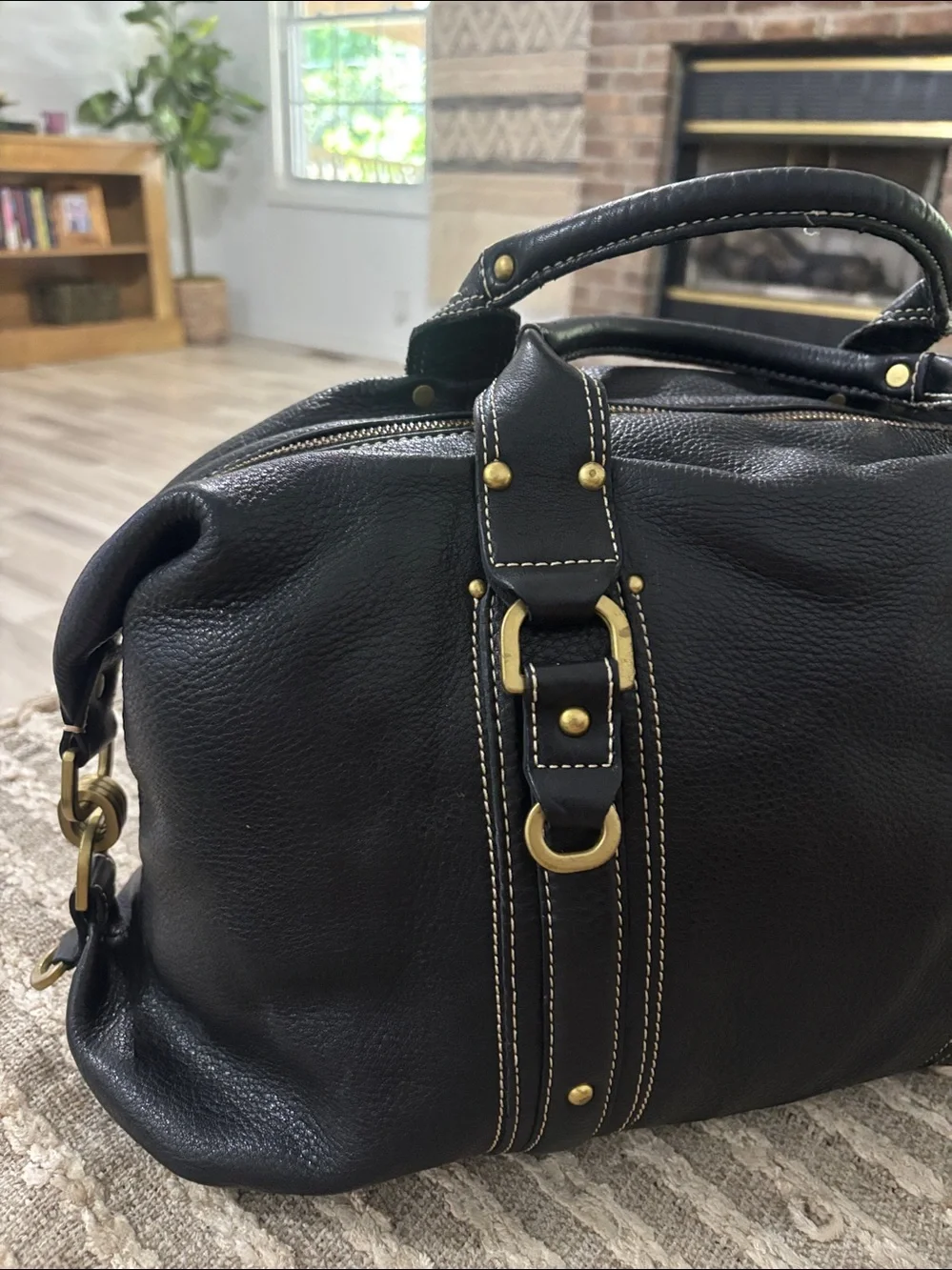 Kennedy Cole Black Leather Hobo Large Handbag